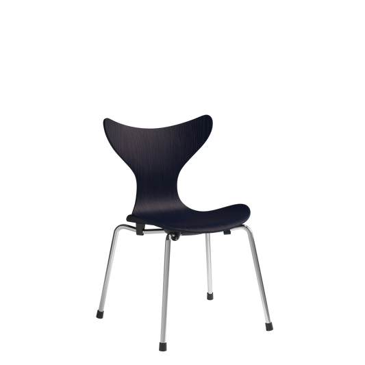 Lilje Children's Chair by Fritz Hansen #Chrome/890 Midnight Blue
