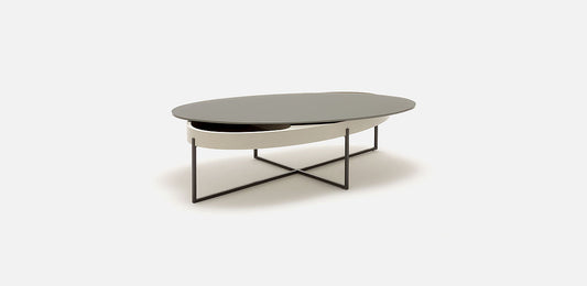 ROLF BENZ 8440 - Oval coffee table with storage space (Request Info).