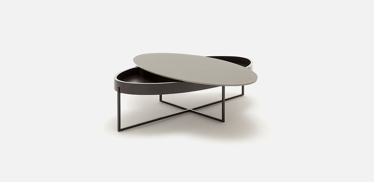 ROLF BENZ 8440 - Oval coffee table with storage space (Request Info).