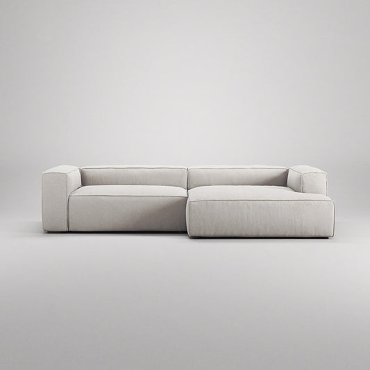 Decotique Grand 3-Seater Sofa Chaise Longue Right Moonwhite