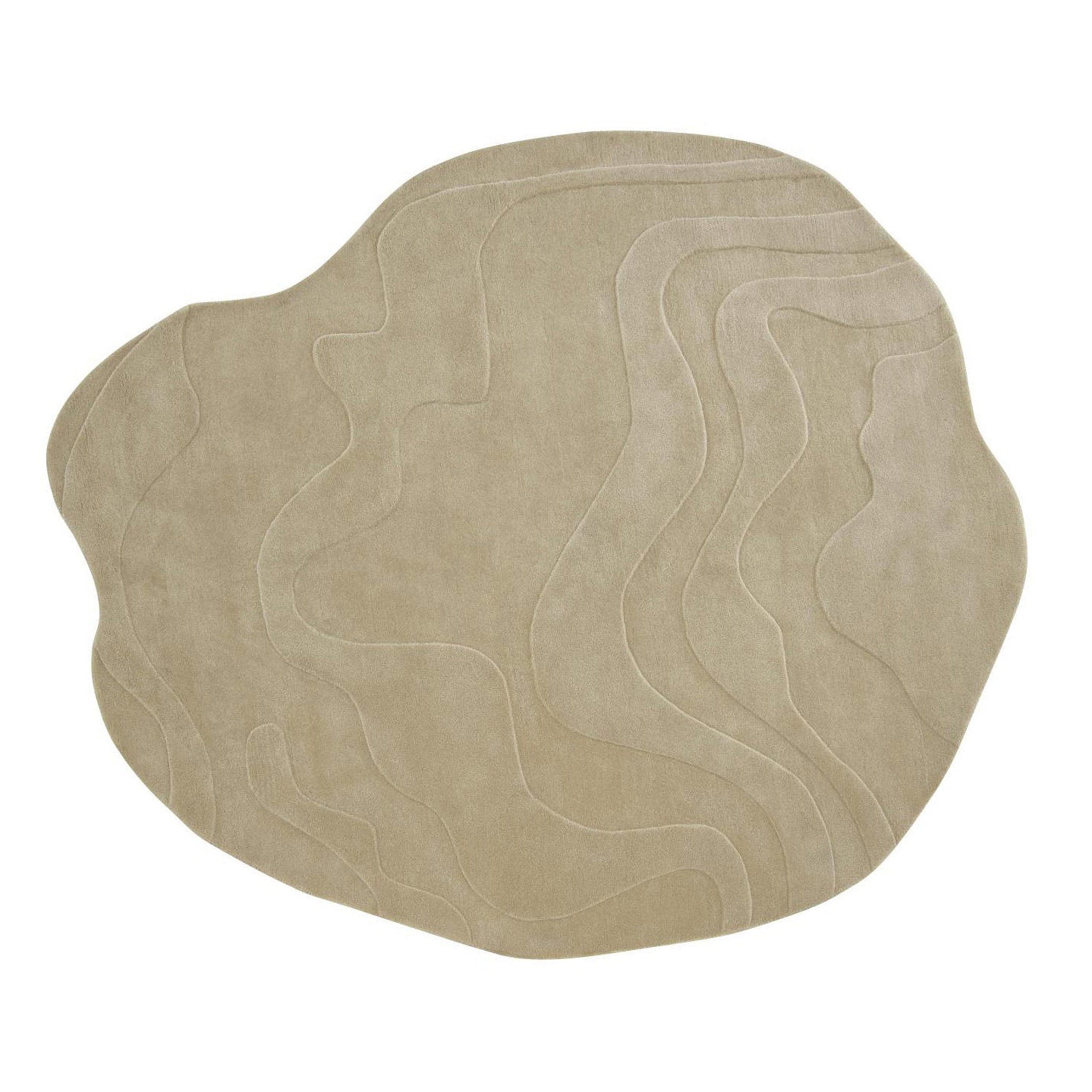 GAVRINIS 3 - Solid-color handmade wool rug.