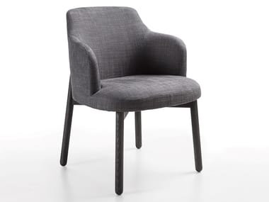 ABBY - Upholstered fabric chair with armrests (Request Info).