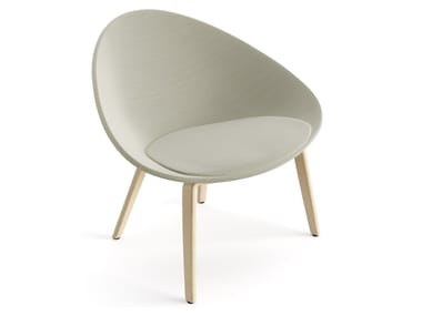 ADELL - Lounge chair on a four-legged base in plywood (Request Info).