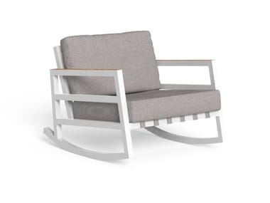 ALABAMA ALU - Rocking garden armchair with armrests (Request Info).