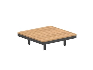 ALURA LOUNGE - Low square teak garden side table (Request Info).