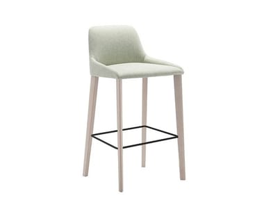 ALYA BQ1594 / BQ1595 - High upholstered leather stool with back (Request Info).