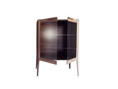ATLANTE - Wooden highboard with crystal hinged doors (Request Info).