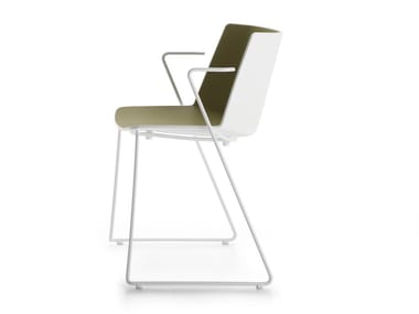 A?KU - Sled base polypropylene chair with armrests (Request Info).