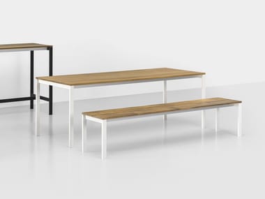 BE-EASY SLATTED - Rectangular teak garden table (Request Info).