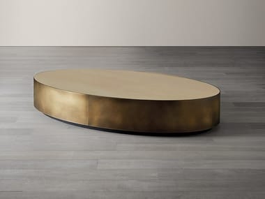BELT - Low oval brass coffee table (Request Info).