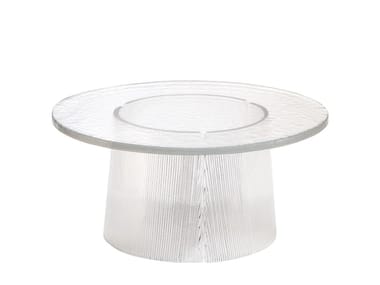 BENT - Low round glass coffee table (Request Info).