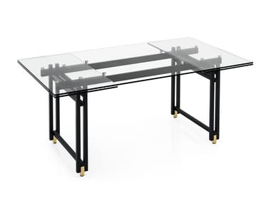 BERLIN - Extending rectangular glass table (Out of production).