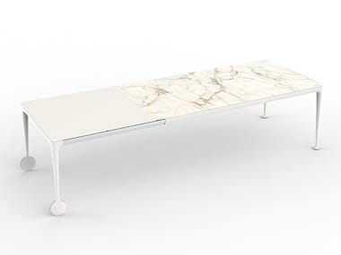 BIG WILL - Extending aluminium table with wooden or gres top (Request Info).