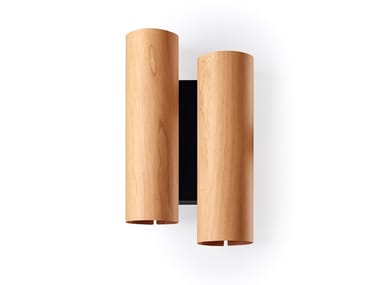 BLACK NOTE DUPLET - Handmade wood veneer wall lamp (Request Info).