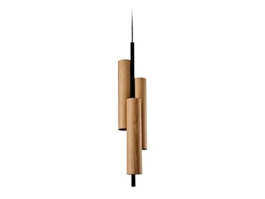 BLACK NOTE TRIPLET - Handmade wood veneer pendant lamp (Request Info).