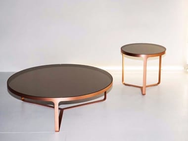 CAGE - Round glass coffee table (Request Info).