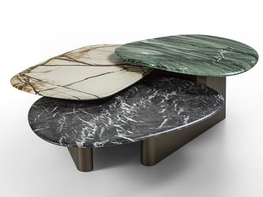 CALLISTO MIX - Low marble coffee table for living room (Request Info).