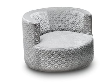 CHANCE - Swivel fabric armchair with armrests (Request Info).
