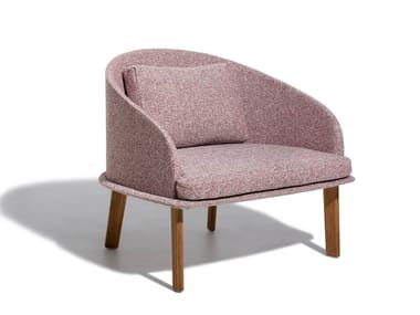 CLEOSOFT-WOOD - Fabric easy chair with removable cover with armrests (Request Info).