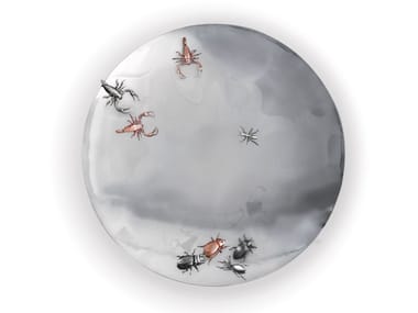 CONCAVE METAMORPHOSIS - Round wall-mounted brass mirror (Request Info).