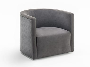 CONFIDENT RATTAN - Fabric armchair with armrests (Request Info).