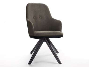 CONNIE - Swivel fabric chair with armrests (Request Info).