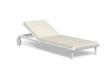 CORAL - Recliner fabric sun lounger with castors (Request Info).