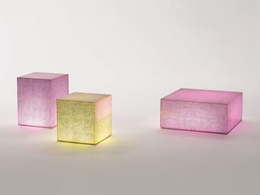 CRACK - Low square crystal coffee table (Request Info).