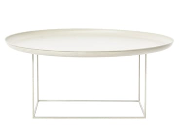 DUKE LARGE - Round metal coffee table with tray (Request Info).