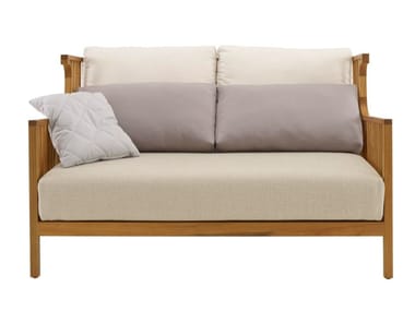 ELIZABETH TECK - 2 seater teak garden sofa (Request Info).