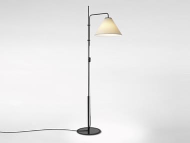 FUNICUL? FABRIC - Height-adjustable iron floor lamp with polyester shade (Request Info).