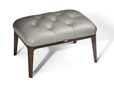 GLENN - Leather footstool (Request Info).