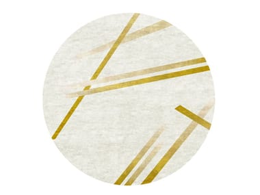 GRADIENT REFLEX - Handmade round custom Bamboo silk rug (Request Info).