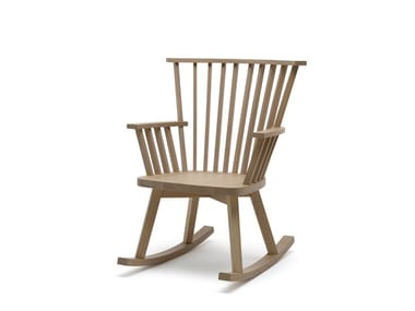 GRAY 29 - Rocking wooden chair with armrests (Request Info).