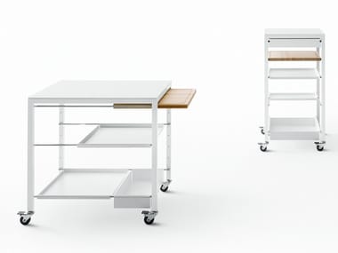 HELSINKI - Steel food trolley with drawers (Request Info).