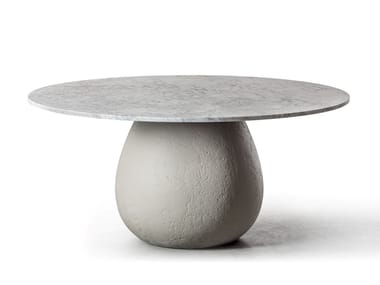 INOUT 834 - Round cement table with Carrara marble top (Request Info).