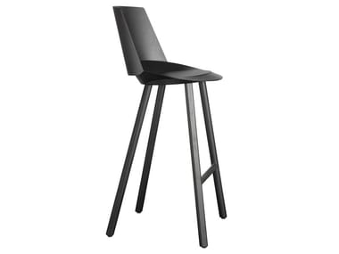 JEAN - High wooden stool with back (Request Info).