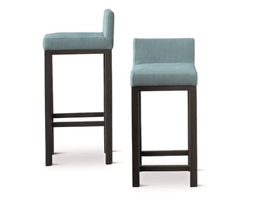 KAGE - High upholstered fabric stool with footrest (Request Info).