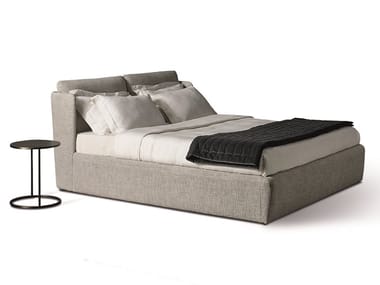 KIRA - Fabric double bed with removable cover with upholstered headboard (Request Info).