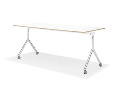 LABDA FLIPTOP - Folding rectangular meeting table with castors (Request Info).