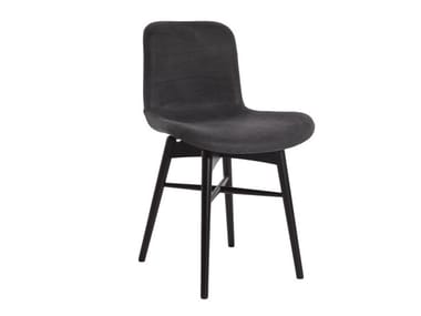 LANGUE ORIGINAL SOFT - Leather chair with beech legs (Request Info).