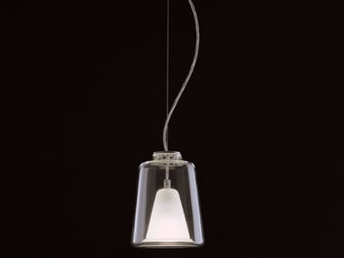 LANTERNA - 477 - Glass and aluminium pendant lamp (Request Info).
