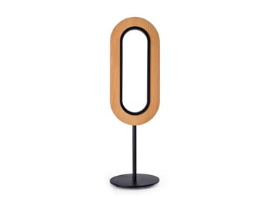 LENS - Handmade wood veneer and metal table lamp (Request Info).
