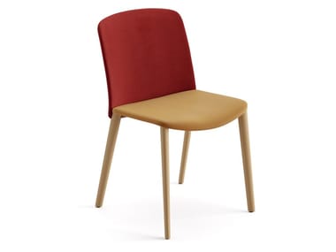 MIXU - Upholstered fabric chair with oak legs (Request Info).