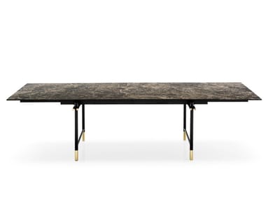 MONOGRAM - Extending rectangular ceramic table (Request Info).