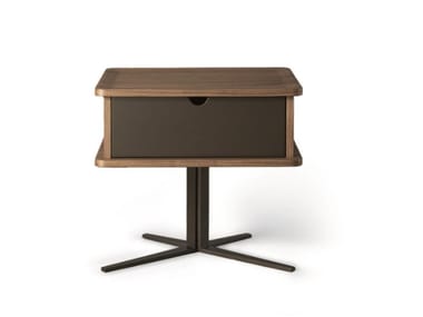 NELSON - Rectangular walnut bedside table with drawers (Request Info).