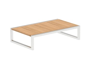 NINIX - Low rectangular teak garden side table (Request Info).