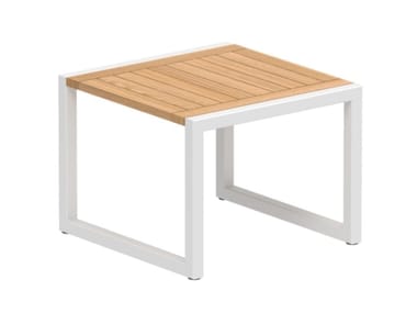 NINIX - Square teak garden side table (Request Info).