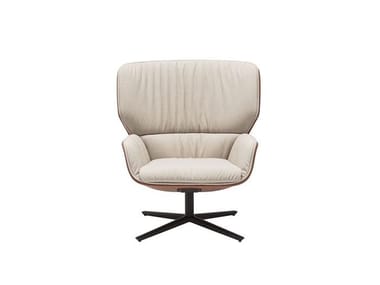 NUEZ LOUNGE BIO BU2742 - Swivel high-back armchair with 4-spoke base (Request Info).