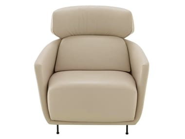OKURA - Leather armchair with headrest (Request Info).